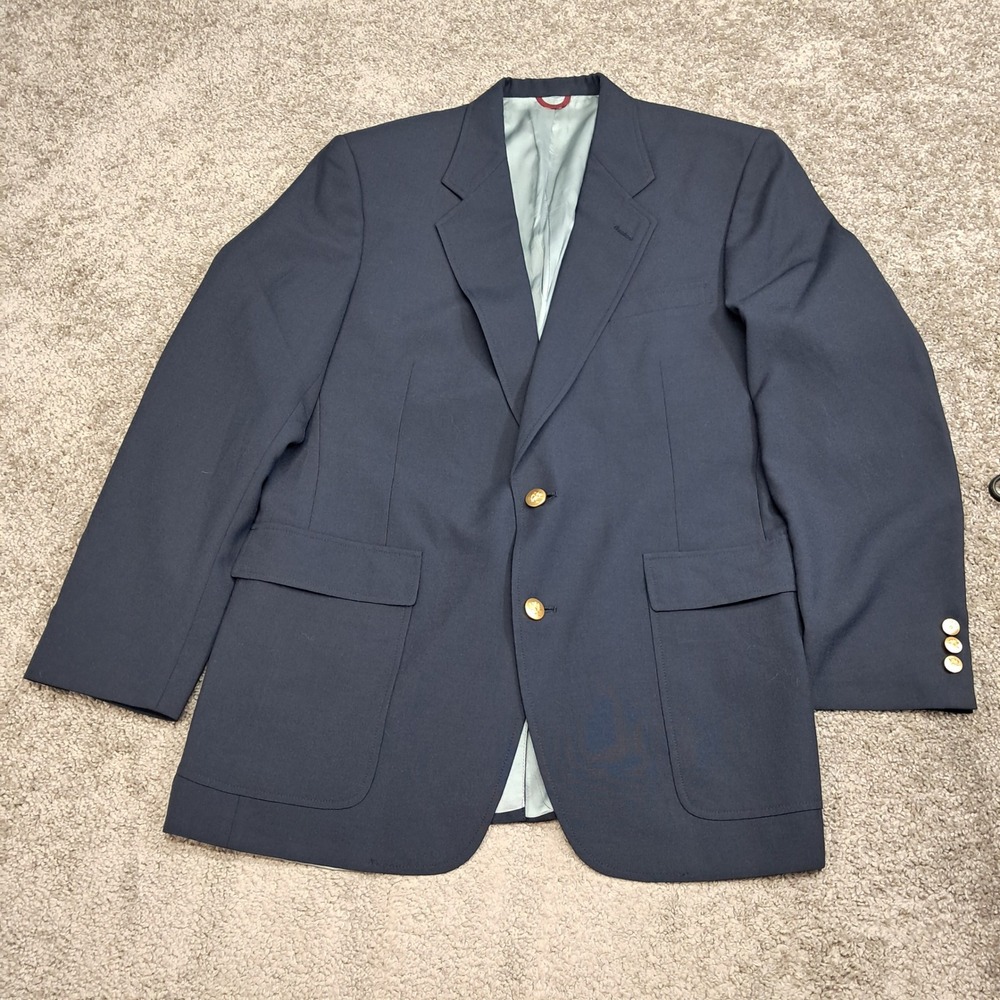 VTG Hart Schaffner Marx Jack Nicklaus Mens Blue Two Button Blazer Sport Coat